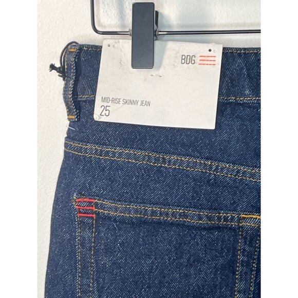 Urban Outfitters BDG Mid Rise Skinny Jeans Dark Wash Women’s 25 XS - Picture 15 of 16